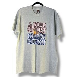 Fruit Of The Loom Size Large Single Stitch T-Shirt Heavy Cotton Good Sport Coach